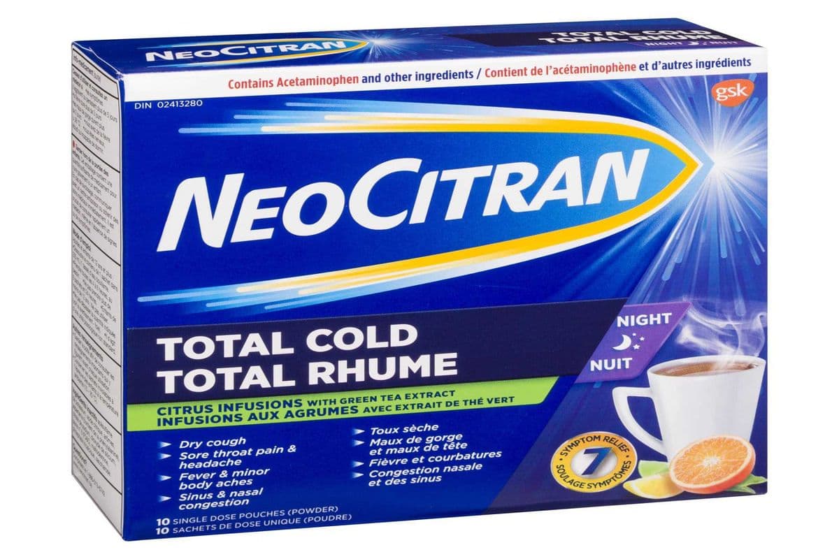 Neocitran - Total Cold Honey Lemon Night (10 pouches)