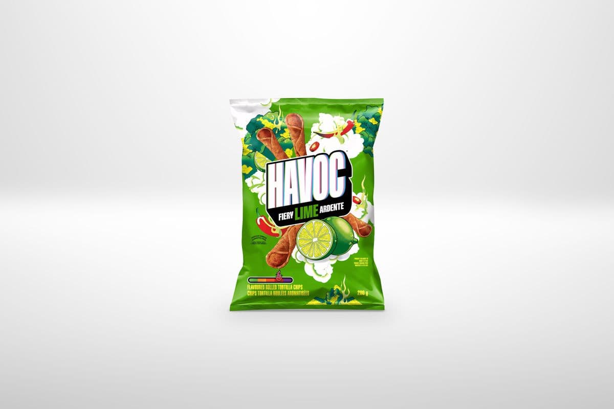 Havoc Fiery Lime Flavoured Rolled Tortilla Chips (280 g)