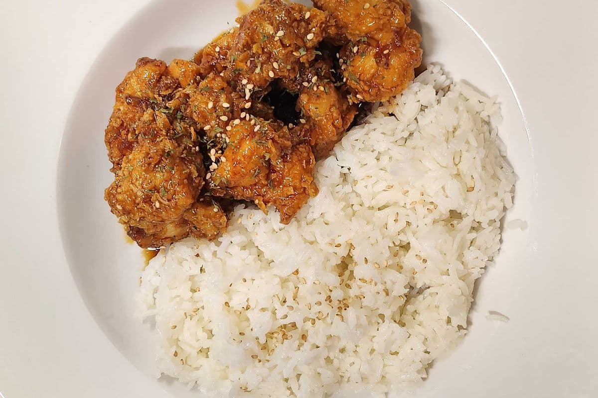 K-Fried Chicken honey soy sauce with Rice