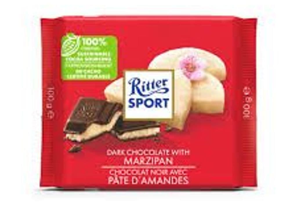 RITTER SPORT DARK CHOCOLATE WITH MARZIPAN 100G