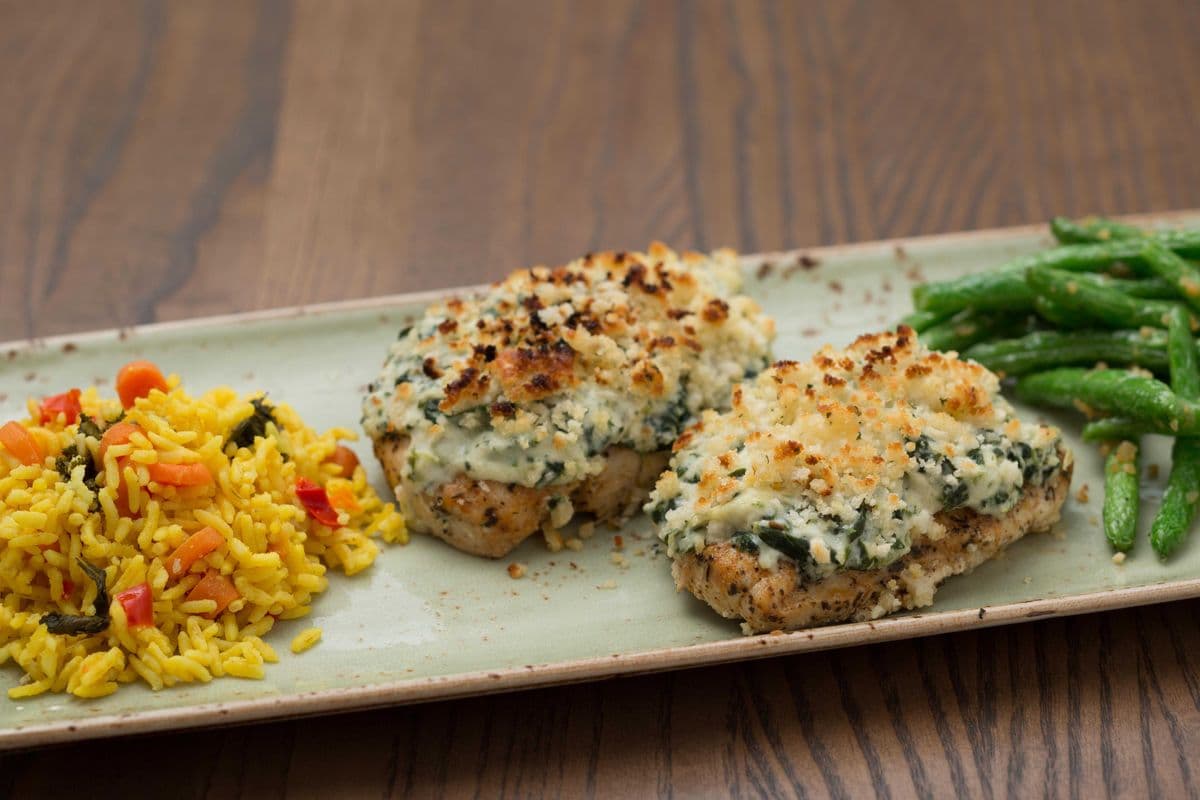 Grilled Chicken Spinach Stack