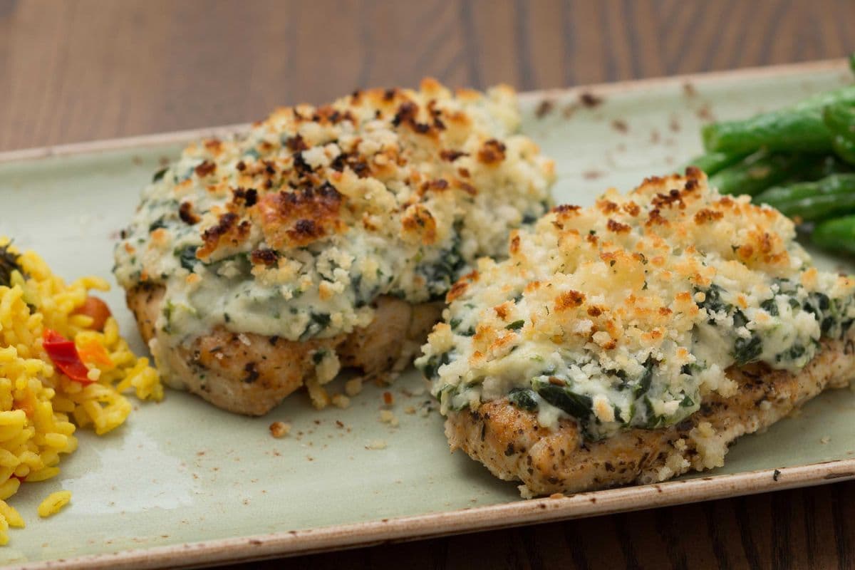 Grilled Chicken Spinach Stack