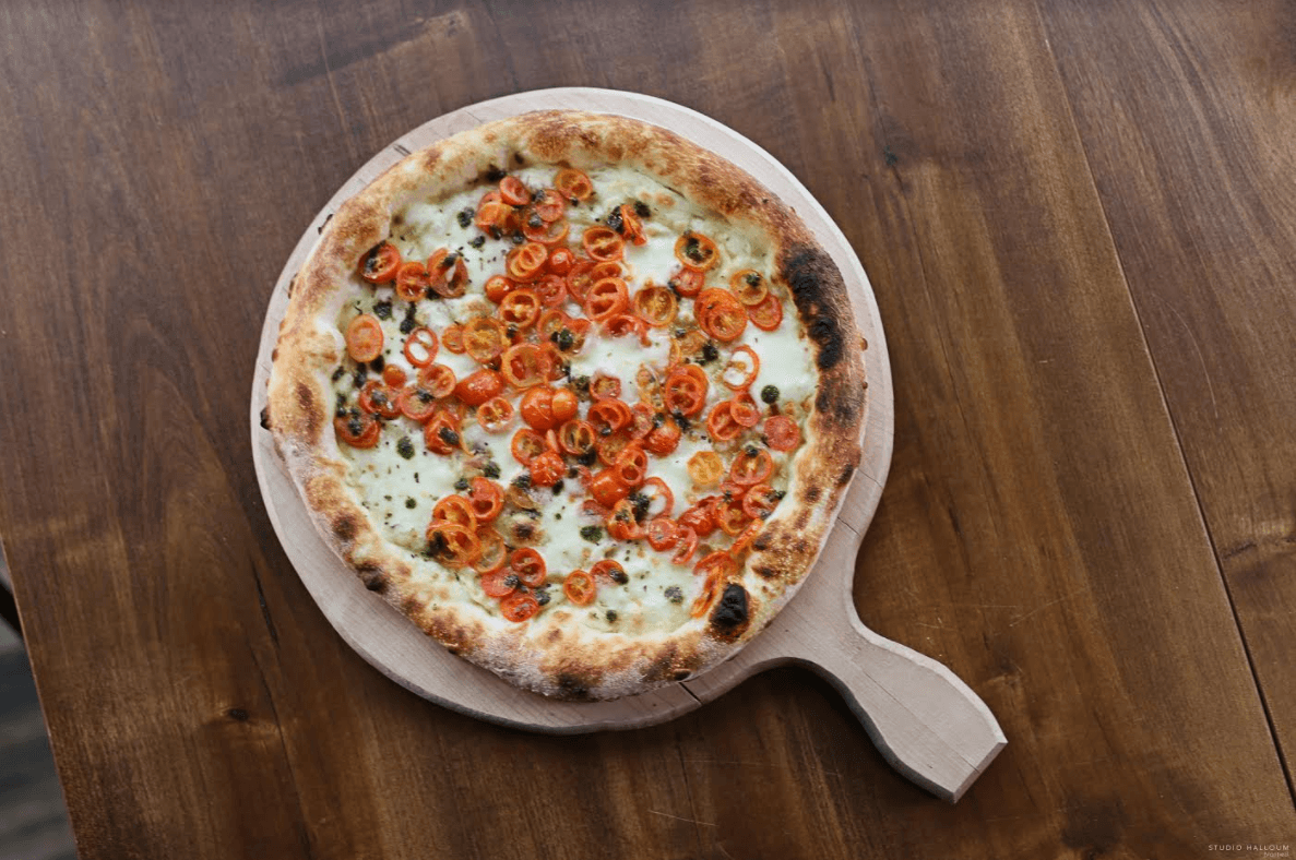 Pizza bianche la caprese