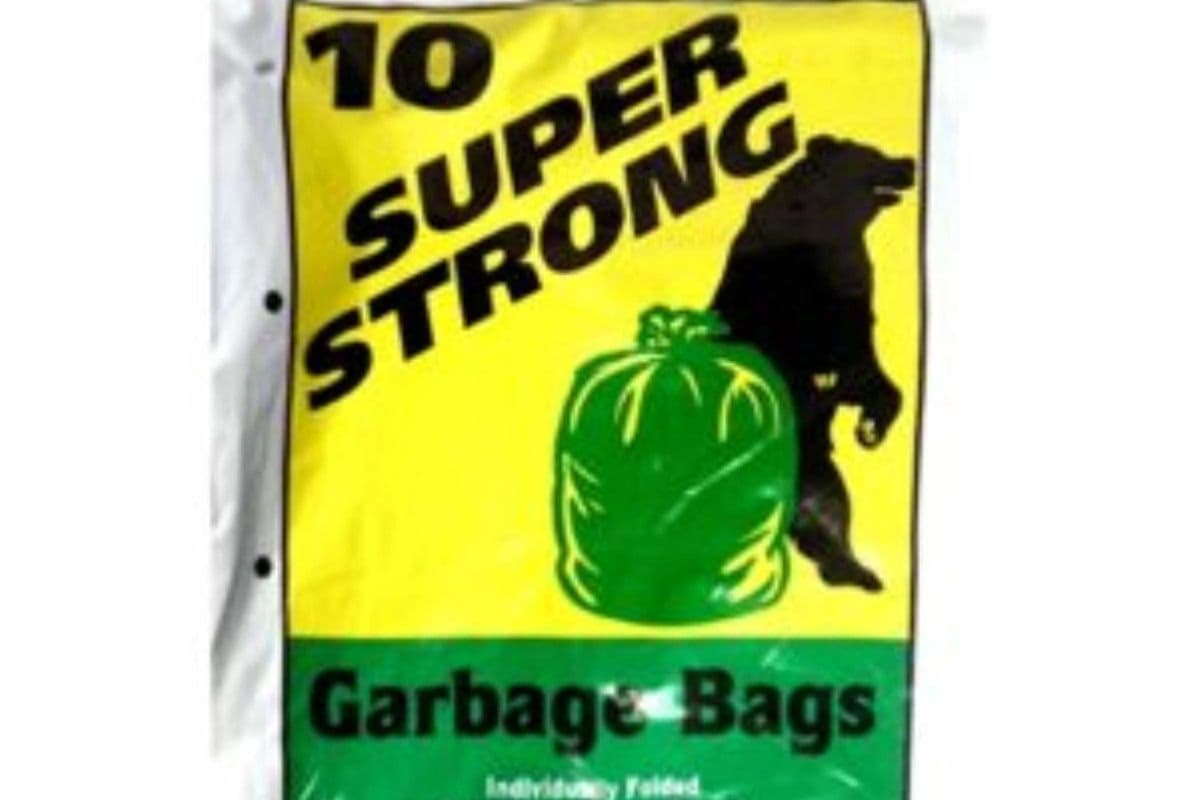10 Super Strong Garbage Bags - Individually Folded - 26"x36"