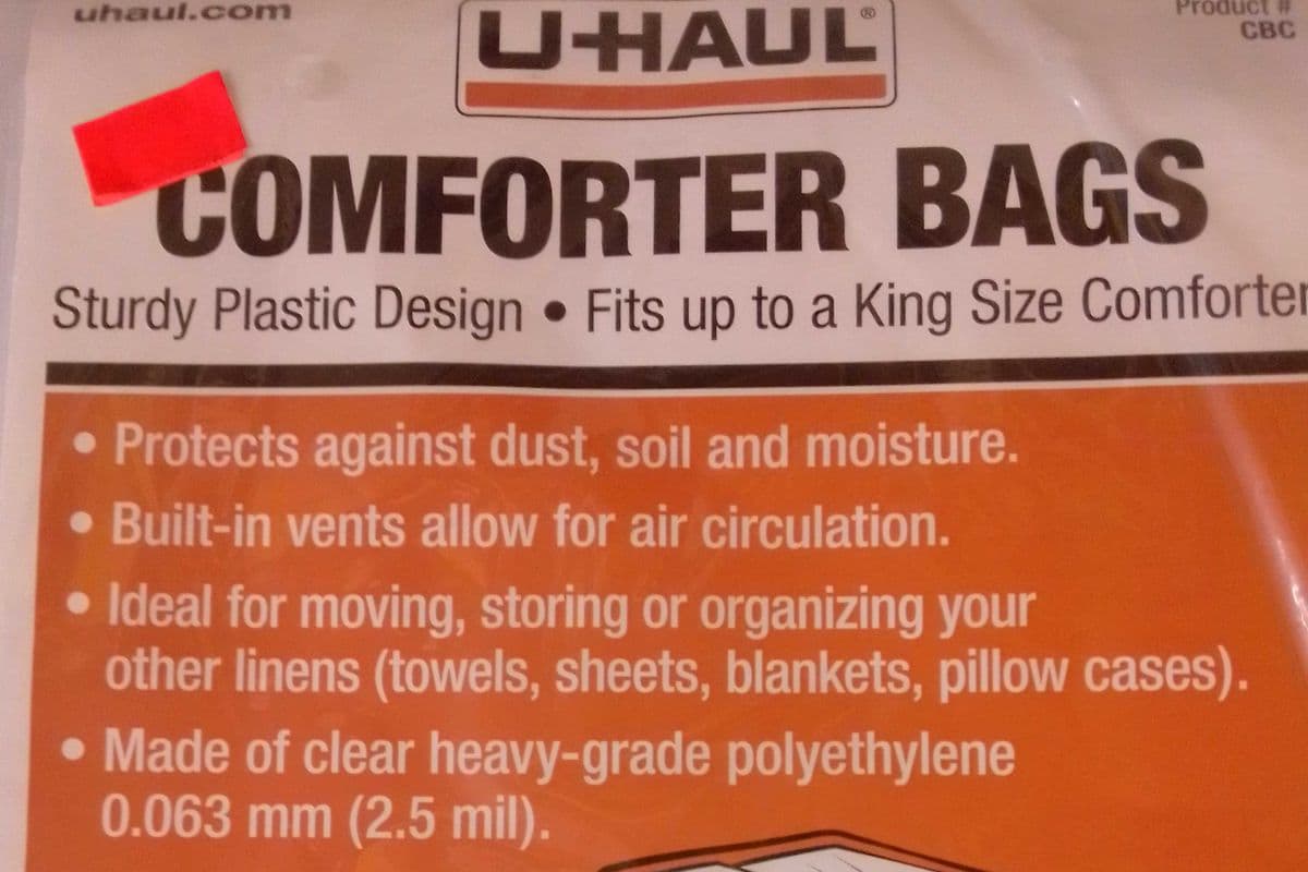 Comforter bag ( 60.96cm x 35.56cm x 121.92 cm)