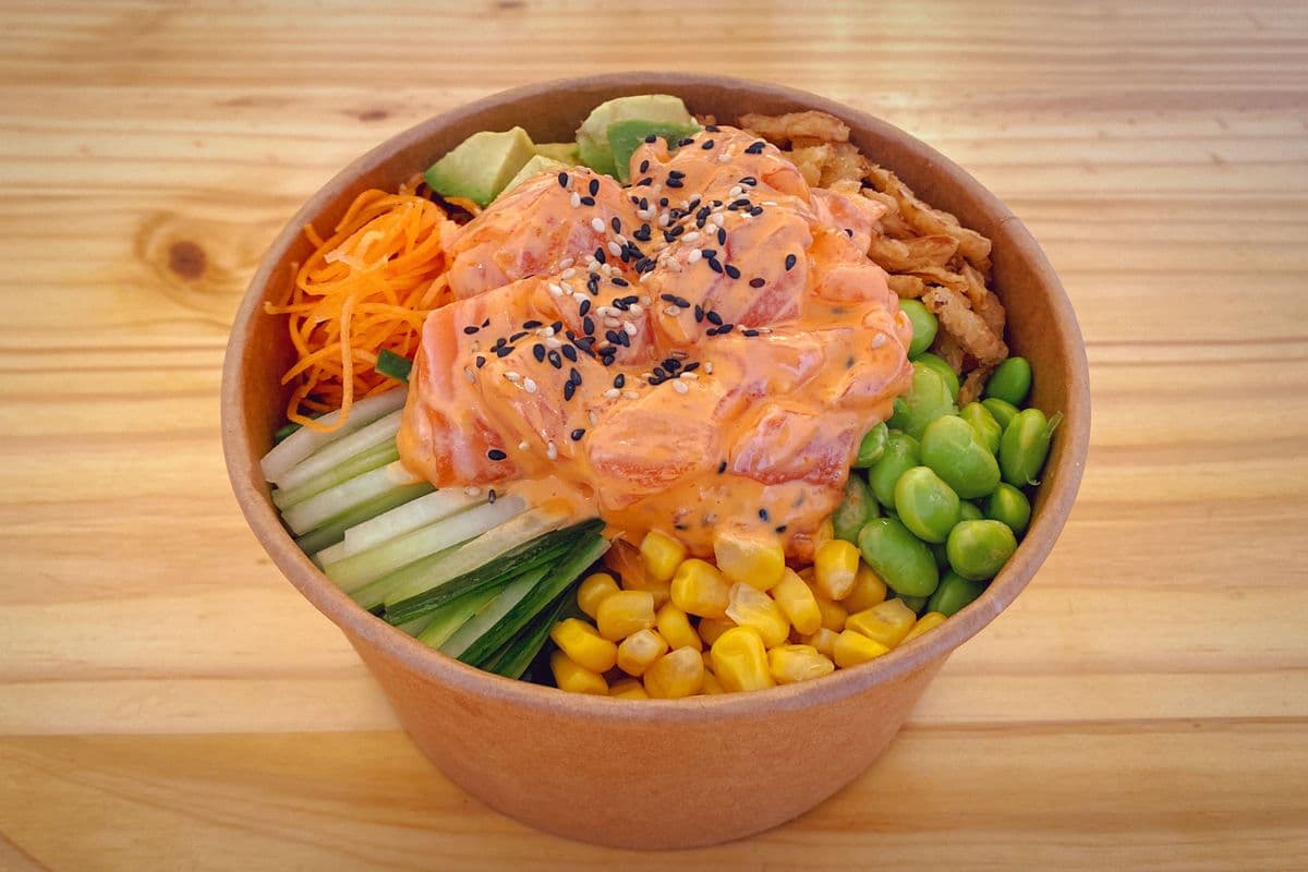 Aburi Spicy Salmon Poke Bowl