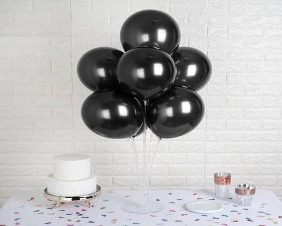 Bunch of 4, 11" Latex Balloon - Black