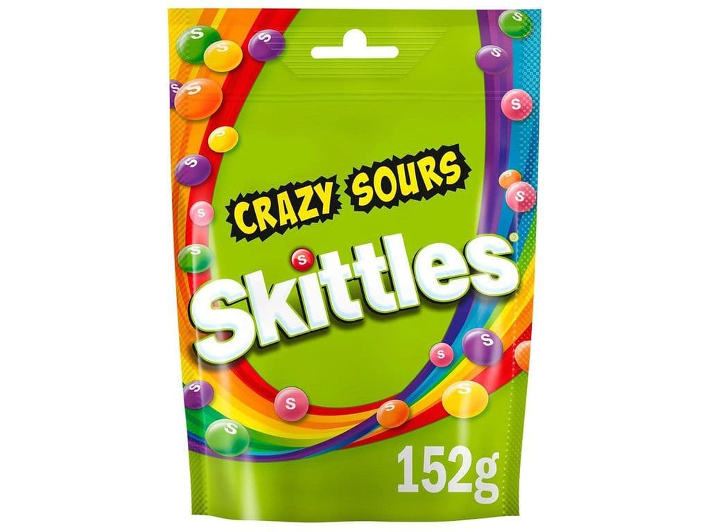 Skittles Crazy Sour UK 136g Chewy Candy Bag
