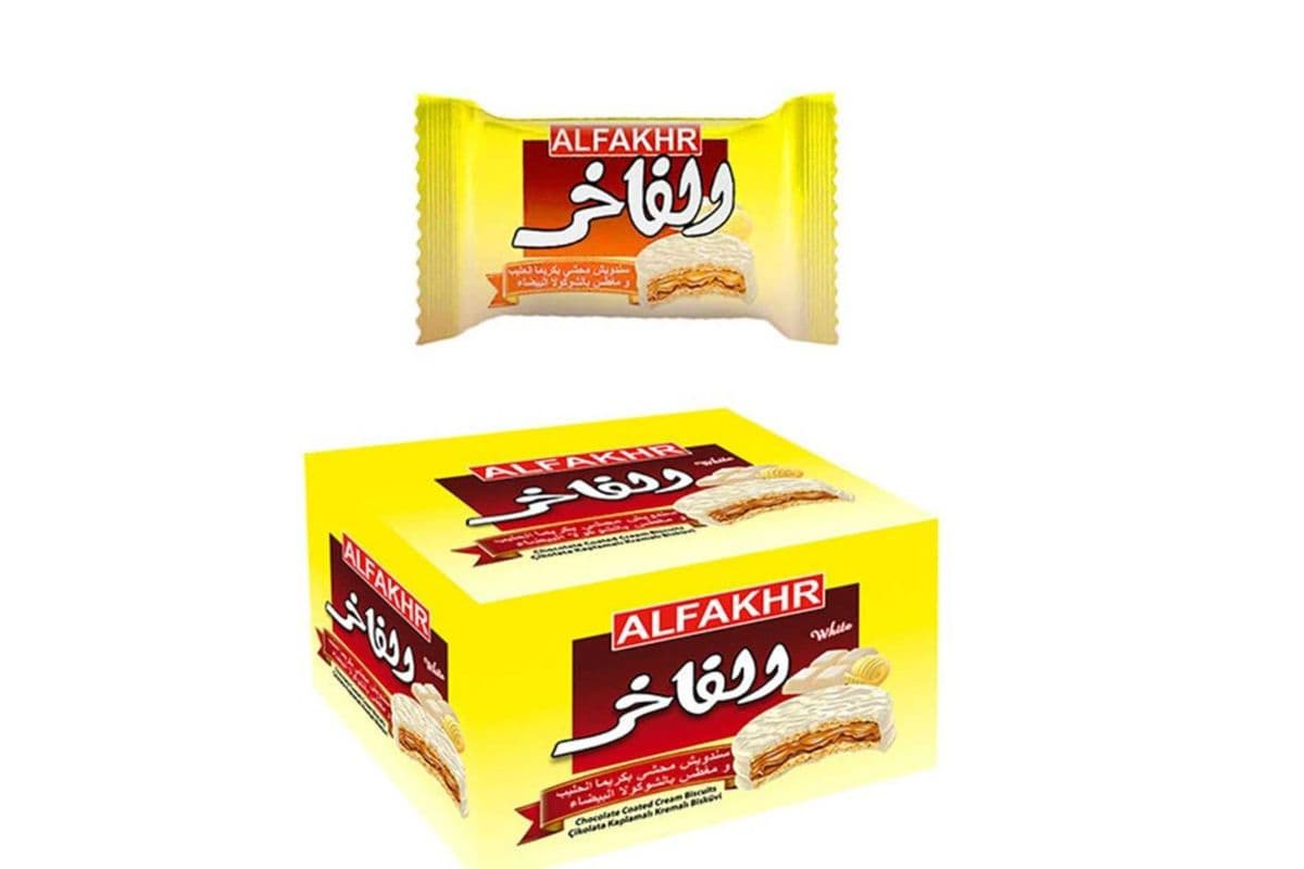 Al Fakhr White Chocolate Coated Cream Biscuits (12 Psc)