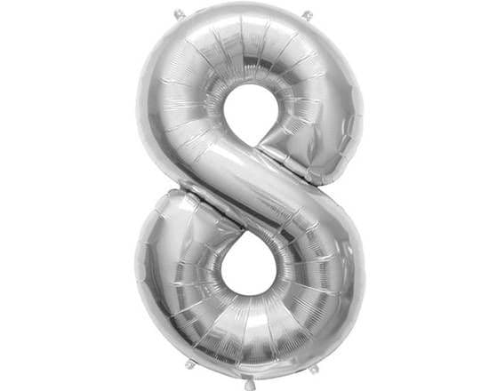 34" Silver Foil Balloon #8