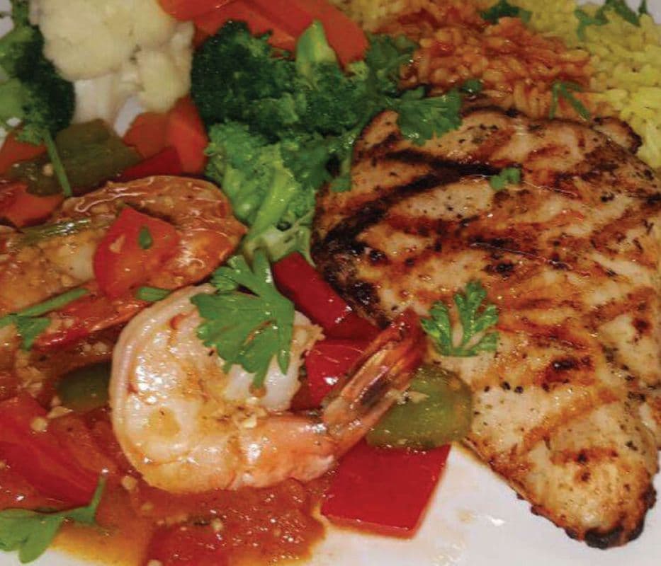 Grilled Chicken and Garlic Shrimp