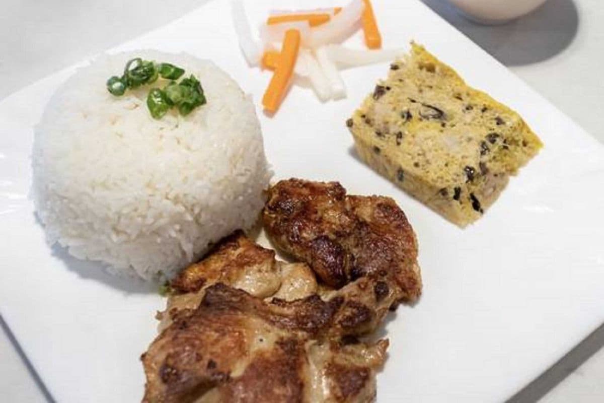 416 - BBQ Chicken and Steamed Egg（香茅鸡扒，肉饼饭） - Ga Nuong Cha Chung