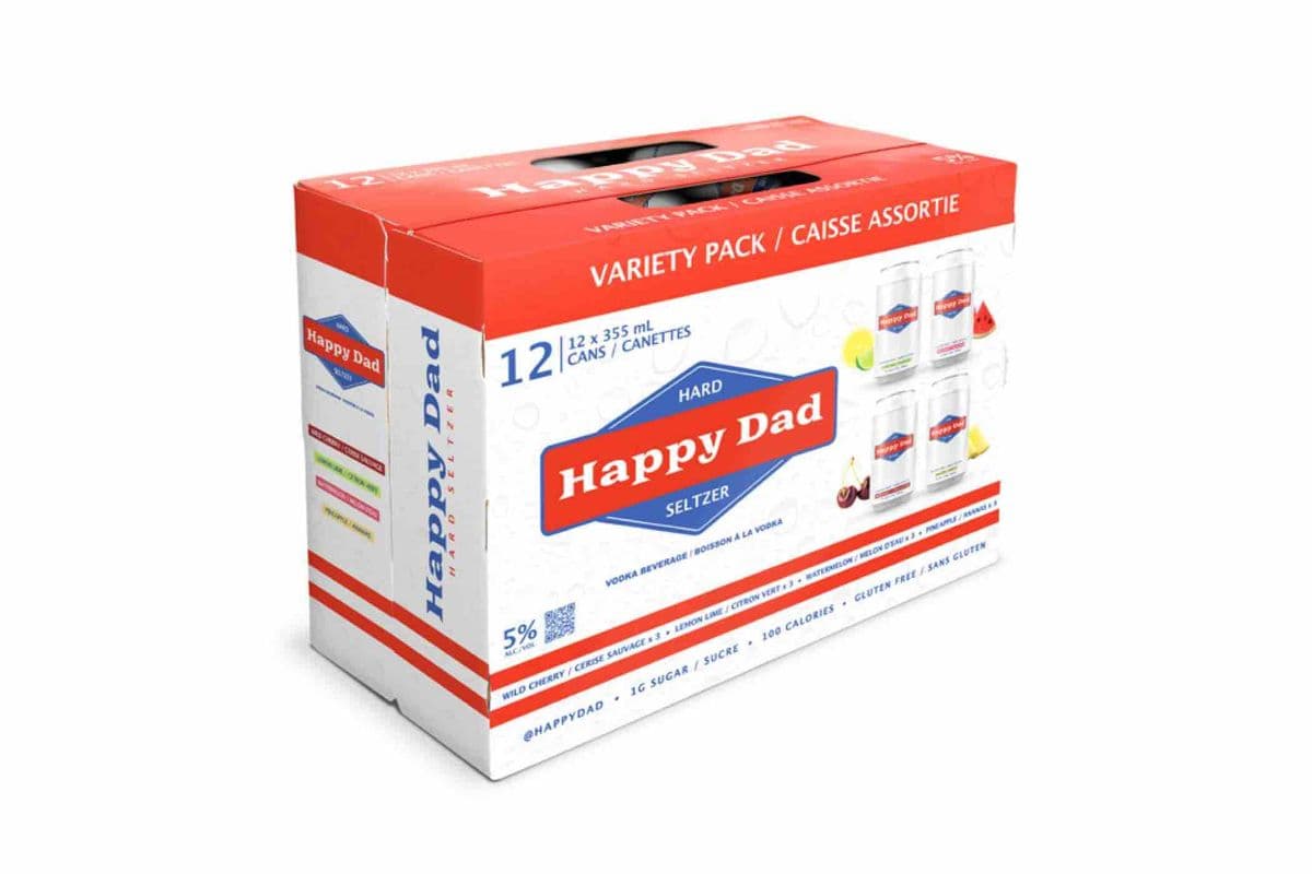 Happy Dad Hard Seltzer Variety Pack (12 x 355mL Cans)