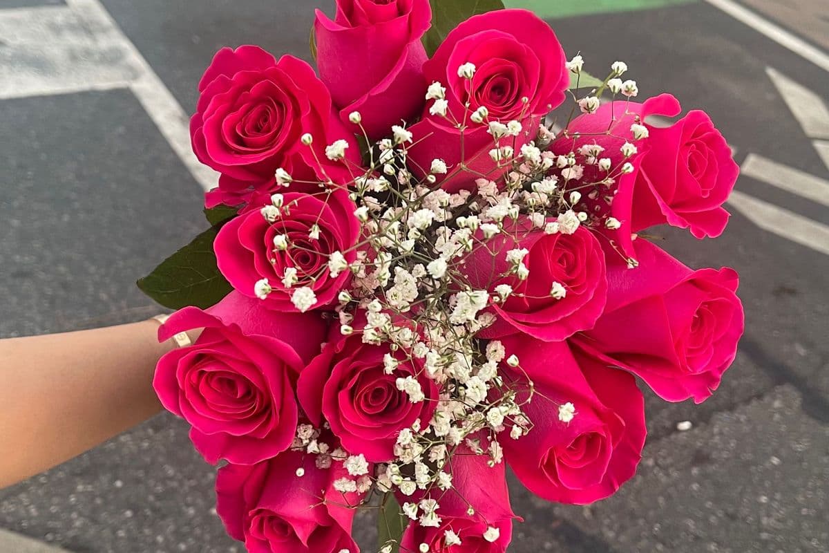 Dark Pink Roses - 1 Dozen (12 Stems)