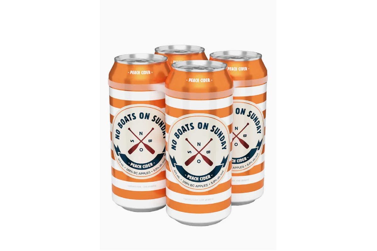 No Boats on Sunday Peach Cider (4 x 473 ml Cans)