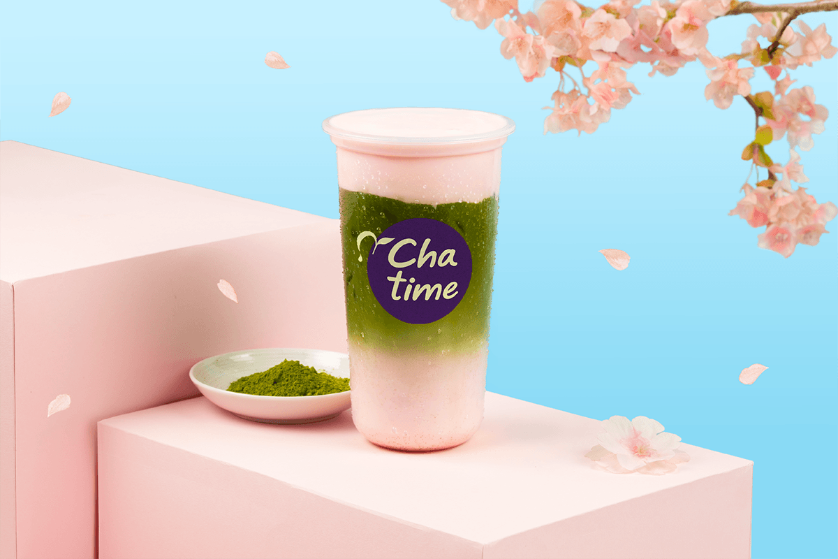 Sakura Blossom Matcha Latte