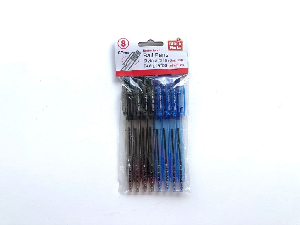 Office Works Ball Pens (8 Count)