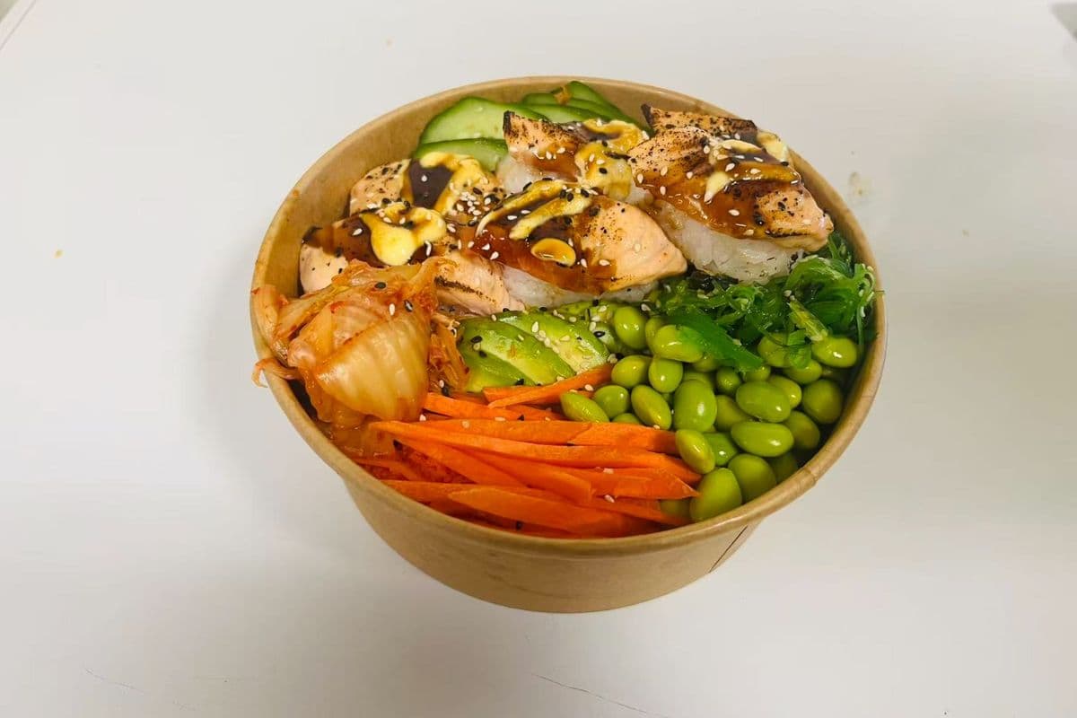 P1 Torched Salmon Poke Bowl