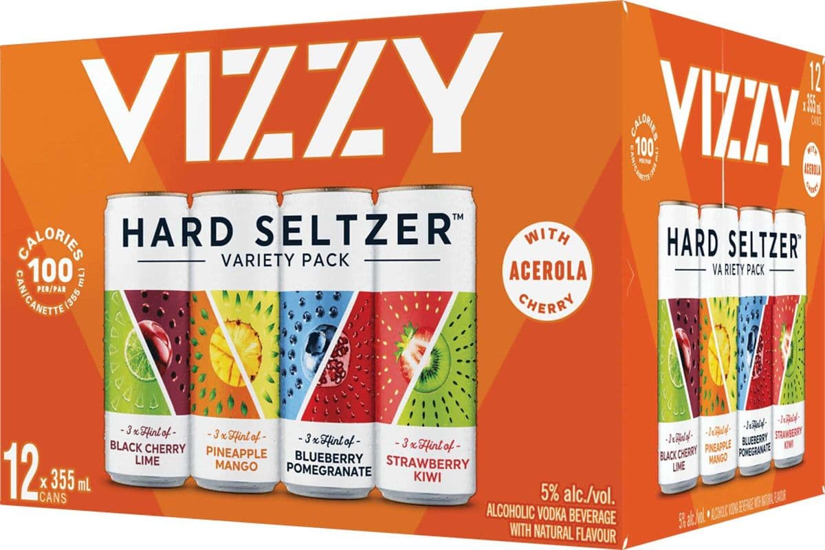 VIZZY MIXER 2X12 (Black Cherry Lime, Pineapple Mango, Blueberry Pomegranate and Strawberry Kiwi) (12 x 355ML)