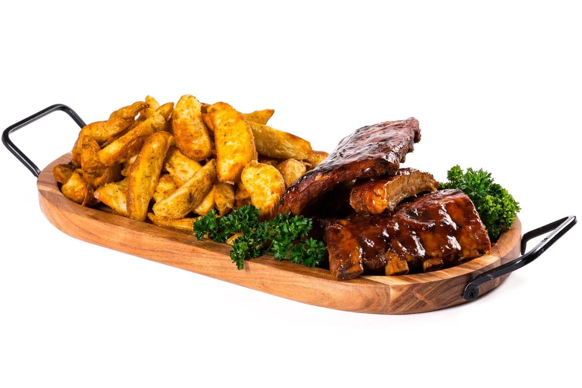 Pork Back Ribs and Potato Wedges