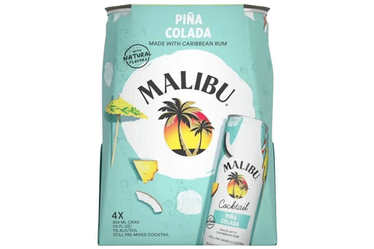 Malibu Pina Colada 355ml 4pk Can