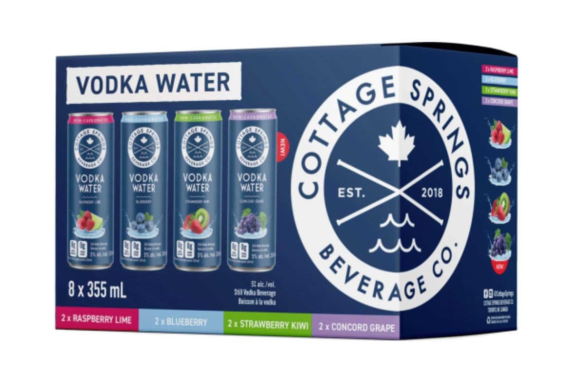COTTAGE SPRINGS VODKA WATER MIX PK (12 x 355ML)