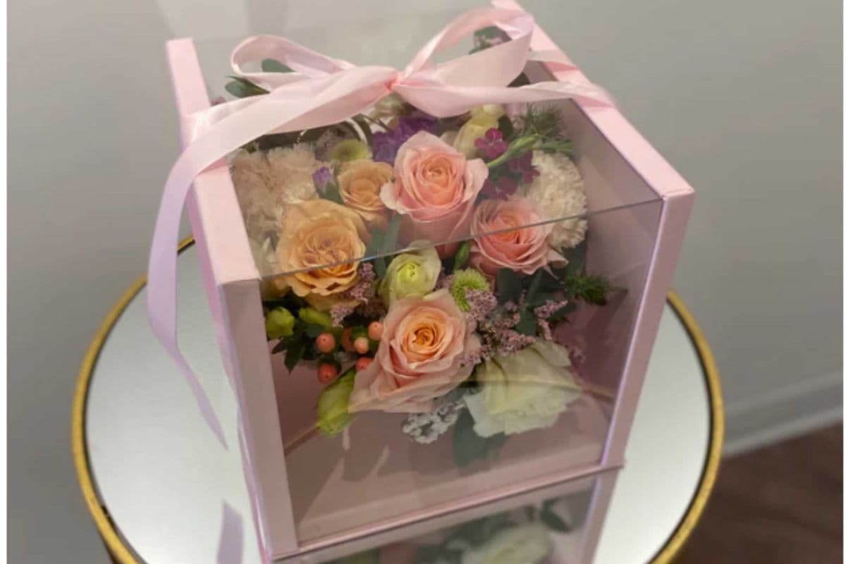 Pink Floral Heart Box