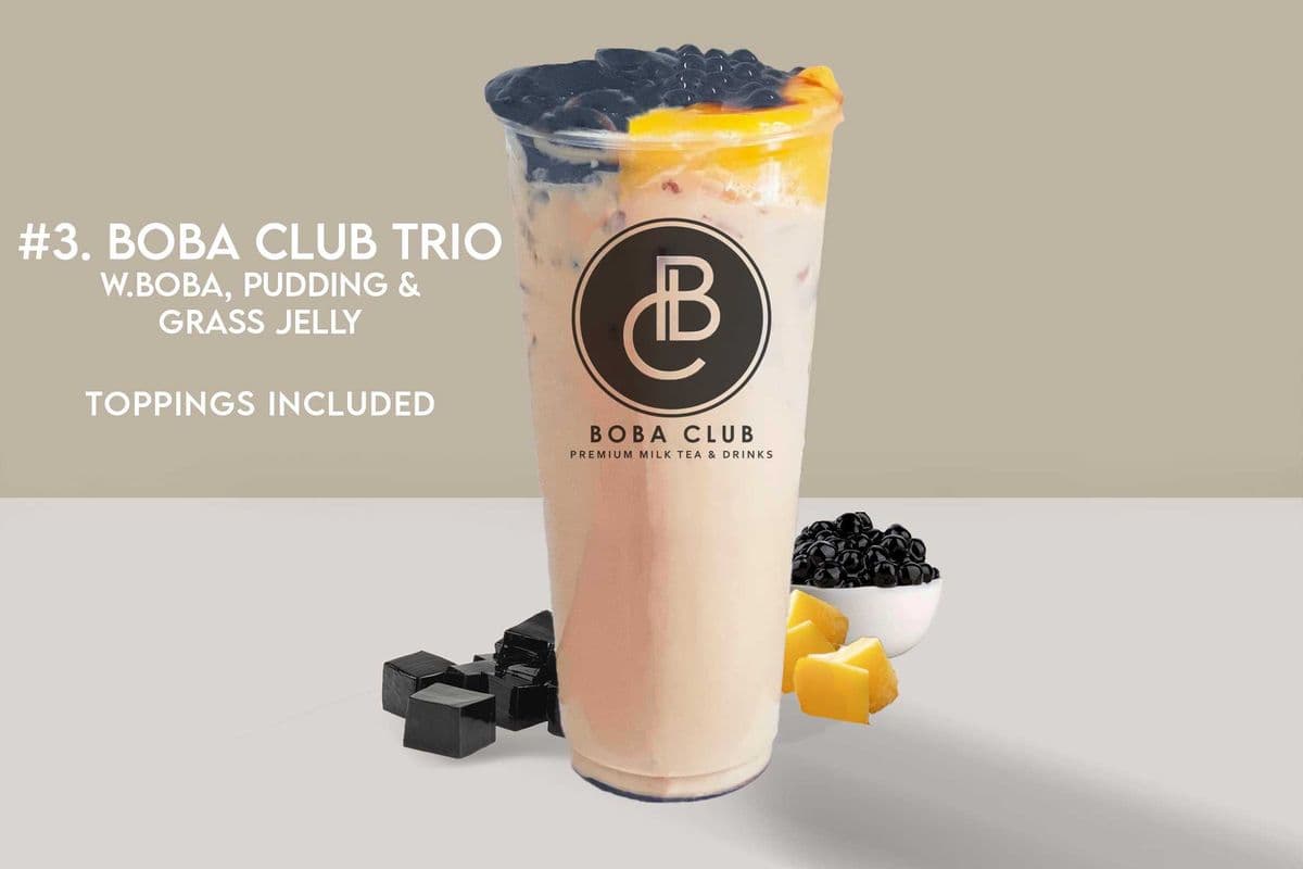 #3. Boba Club Trio (Boba, Pudding & Grass Jelly) (ONE SIZE)