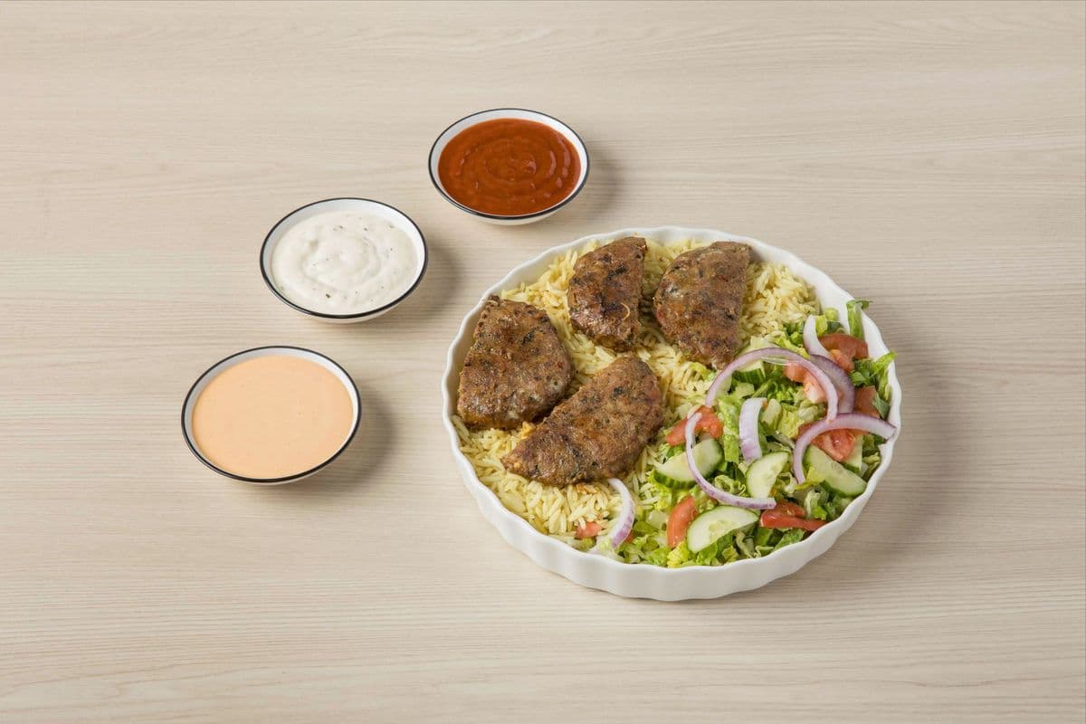 Beef Kofta Kebob Platter