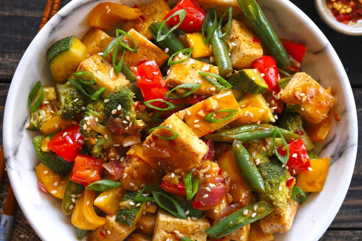 Tofu with mix veg dry
