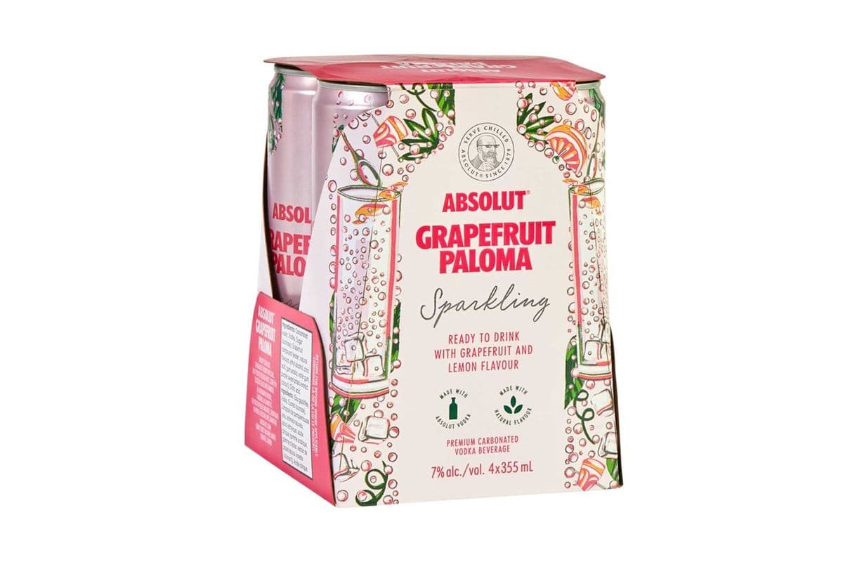 Absolut Grape Fruit 4 Pack Cans (1 x 355ml)