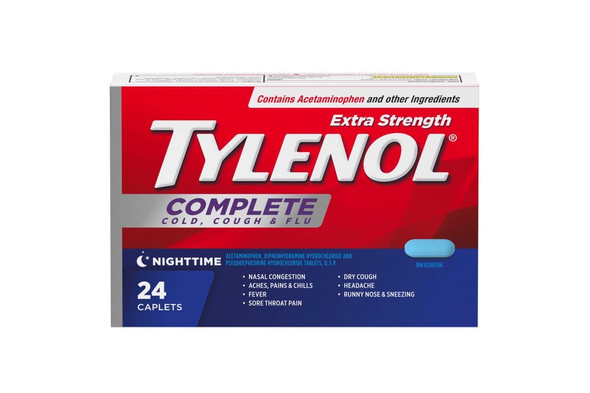 Tylenol Complete Cold, Cough & Flu (Nighttime) 24 Caplets