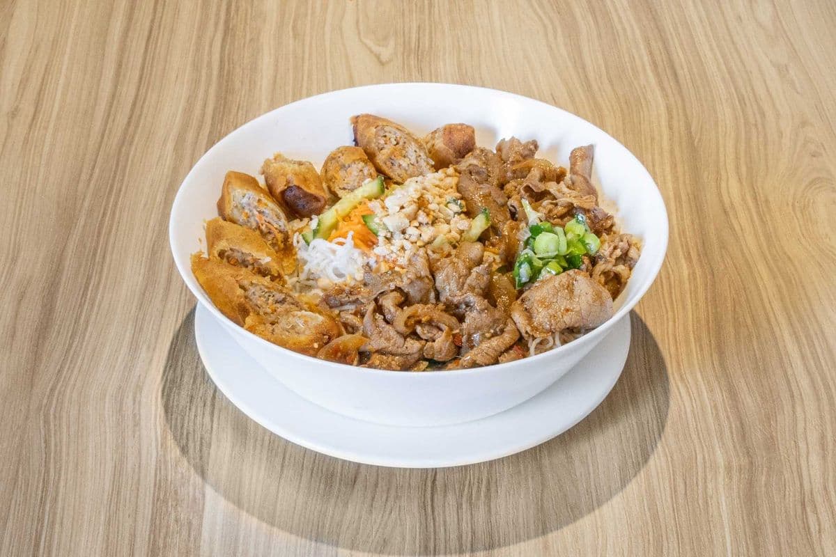 19. Satay Beef and Pork Spring Rolls Vermicelli
