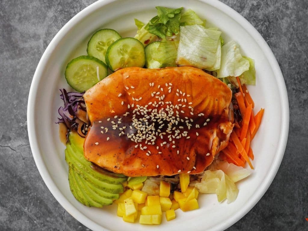Salmon Teriyaki Poke  Bowl