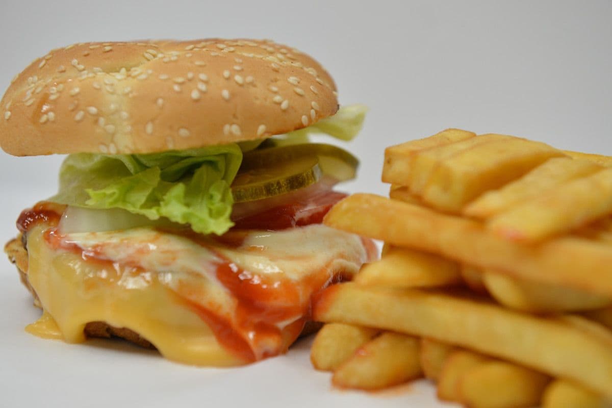 Chicken Burger and Fries
