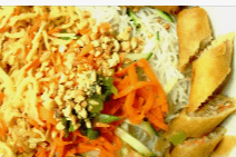 61. Vermicelli with Vegetarian Spring Rolls and shredded Jicama