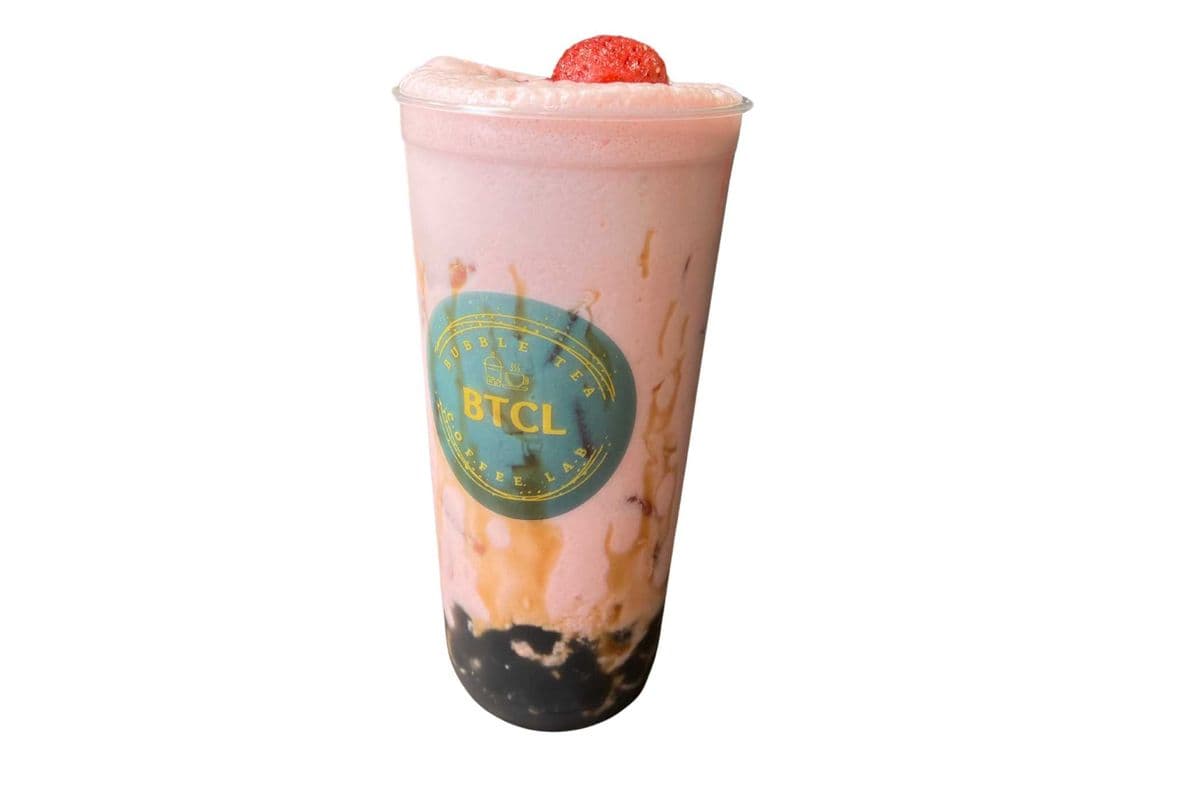 Strawberry Milk Tea with Black Boba