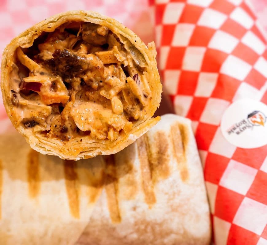 Chicken and Beef Suya Shawarma