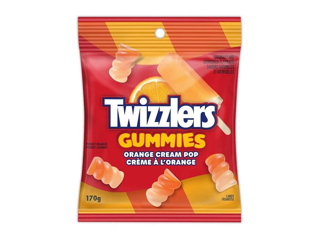 Twizzlers Gummies Orange Cream Pop Candy 170g Fruit Gummy Bag