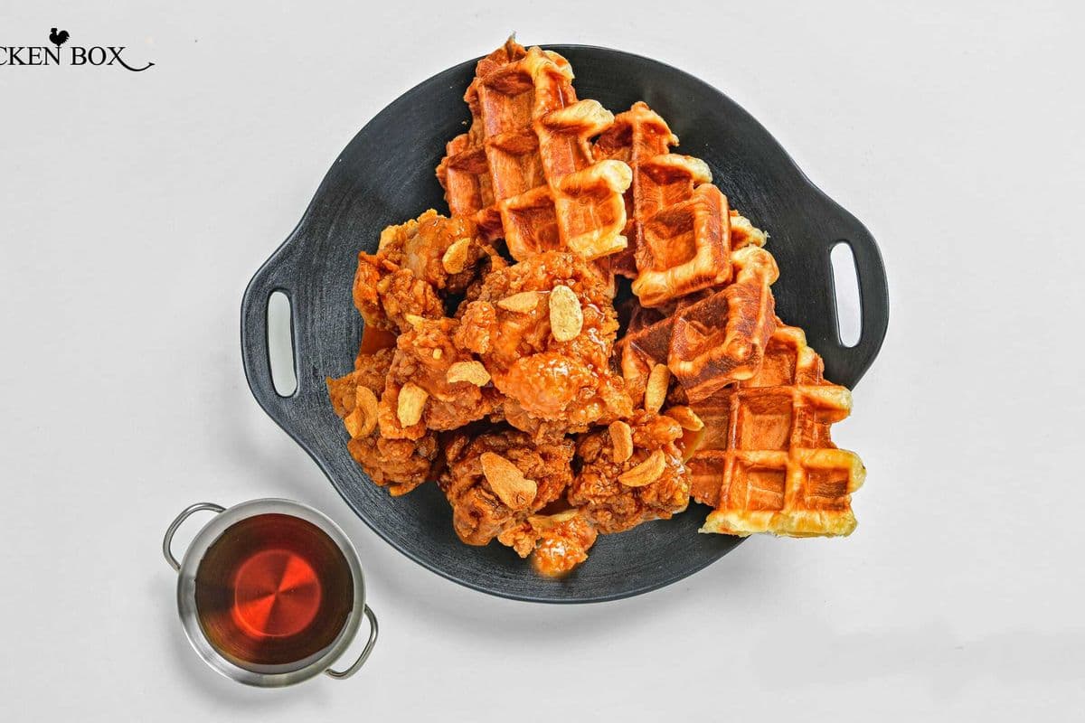 Soy Garlic Chicken and Waffles