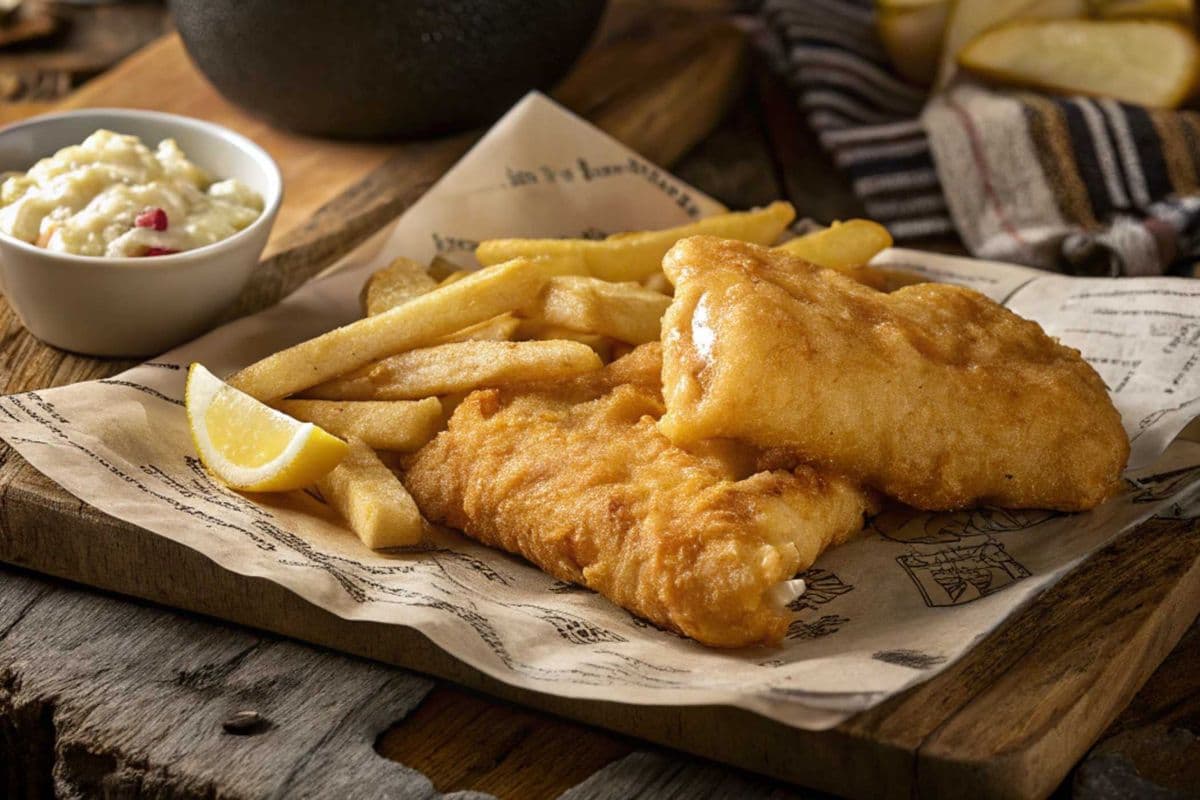 103. 2 piece Pollock with Chips and Homemade Coleslaw