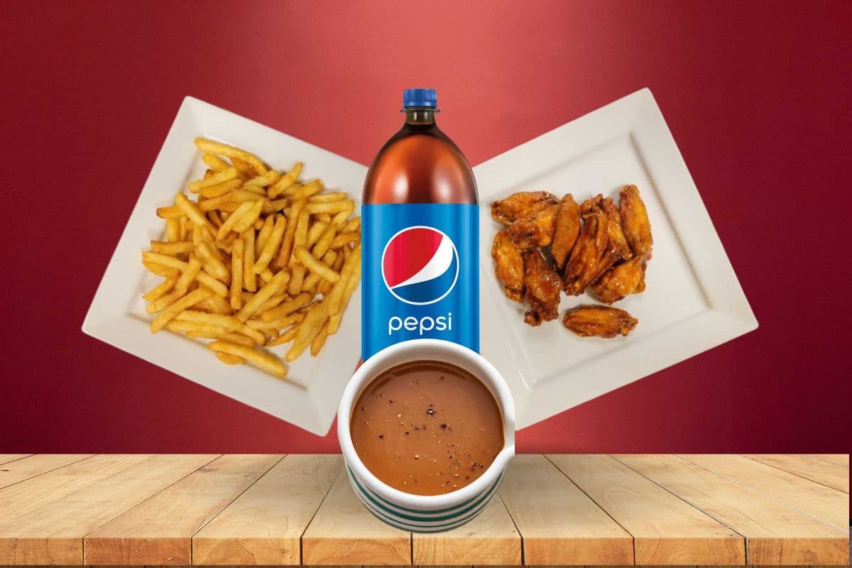 1 Lb Wings, Fries, Gravy, 591-ML Drink