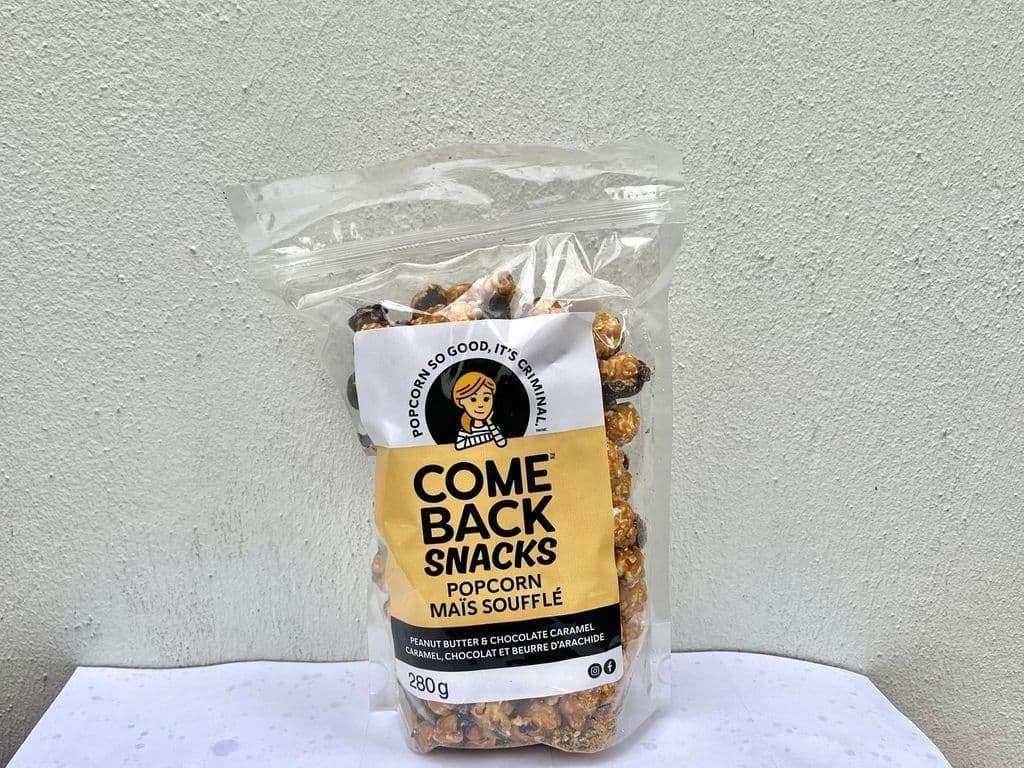 COMEBACK SNACKS POPCORN PEANUT BUTTER CHOCOLATE CARAMEL 280G