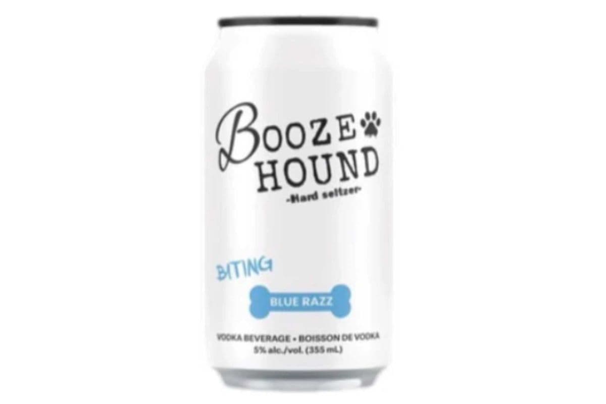 Booze Hound Biting Blue Razz Hard Seltzer, 355 ml (1 x 355 ml)