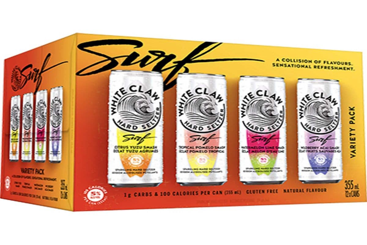 (NEW) WHITE CLAW SURF VARIETY PACK 12PK (12 x 355ML)