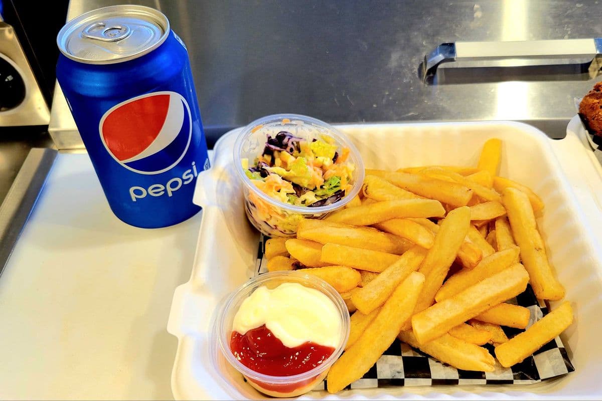 Fries with Pop (Carbonated Drink)
