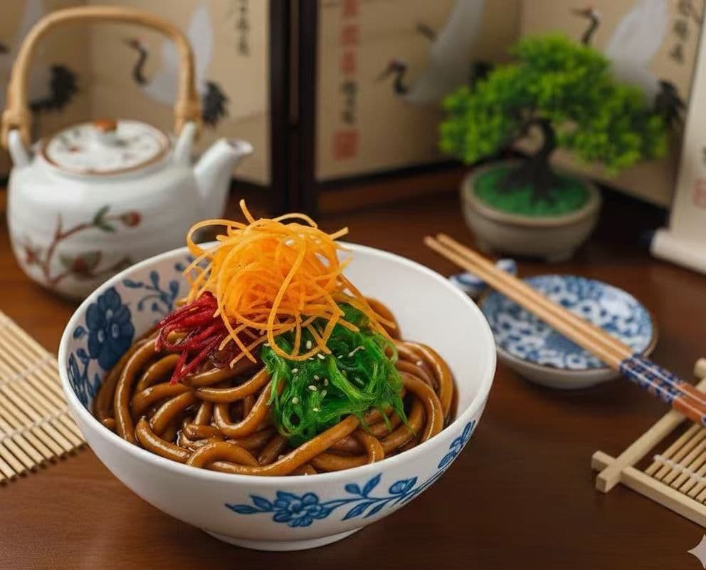 Cold noodles with Szechwan chilli sauce / Nouilles froides épicées