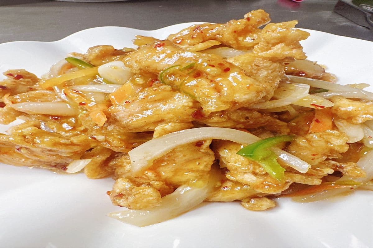 Szechuan Chili Ginger Chicken (Sweet and Spicy) 姜煸鸡肉（甜辣）