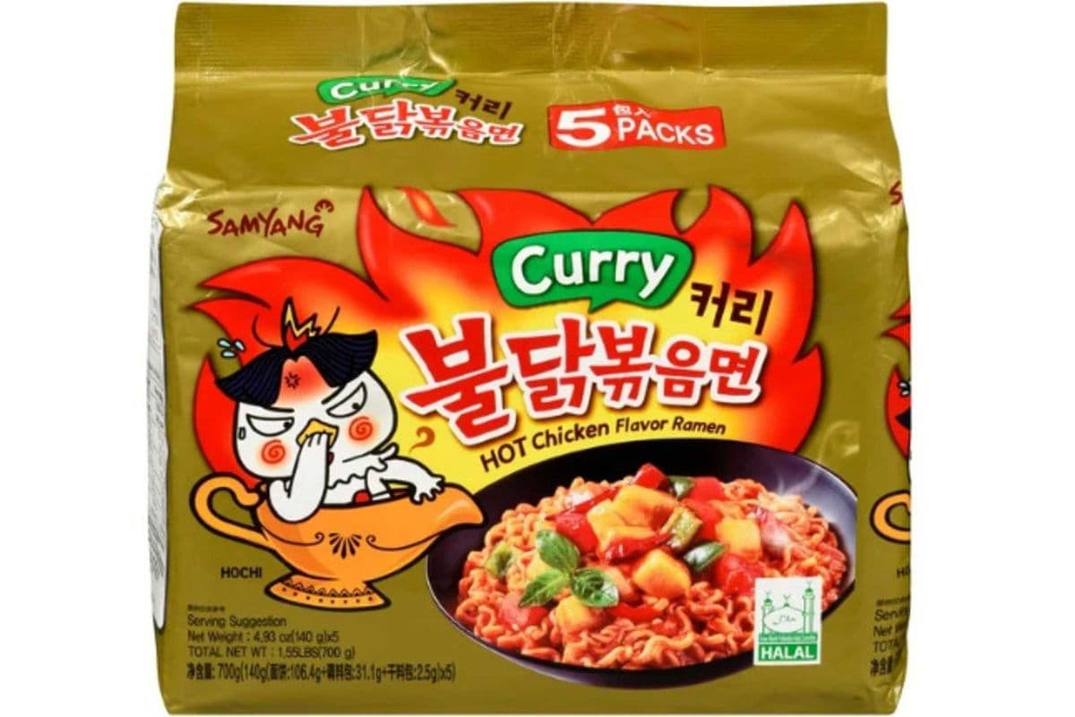 Samyang – Spicy Chicken Buldak Noodle (Curry) 140g, Spicy Curry