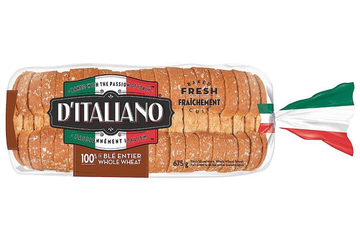 D'Italiano - Pain Tranché Épais Blé Entier / Whole Wheat Thick Slice Bread (675 g)